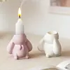 Portavelas de Conejo de Aromaterapia de Yeso DIY Molde de Silicona Molde para Velas de Conejo de Pascua En Stock Venta al por Mayor