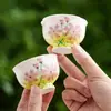 Taza de té pequeña de cerámica con margarita de primavera pintada a mano, Taza maestra de alta gama para el hogar, Taza de té personal para mujer, Taza individual