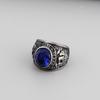 Anillo de acero inoxidable azul marino de soldado americano personalidad punk águila zafiro rojo titanio acero militar hombres al por mayor