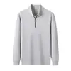 Estilo Old Money, camiseta de manga larga de dos piezas para hombre, nueva colección otoño 2026, media cremallera, cuello alto, sudadera casual de punto para hombre