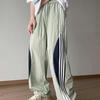 Pantalones de Estilo Americano de Alta Gama para Hombre con Rayas, Puntadas de Color Contrastante, Pantalones Casuales Tipo Paracaidista, Corte Limpio, Cómodos, Pantalones de Chándal para Calle