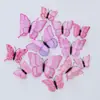 Juego de 12 mariposas de PVC, pegatinas magnéticas para nevera, pegatinas decorativas para pared, fiestas navideñas, H-003, doble capa