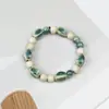 Pulsera de Cerámica Transformada en Horno de Jingdezhen con Cuentas Irregulares en Forma de Frijol, Nueva Pulsera Estilo Retro Nacional Chino, Lote Mixto Multicolor