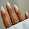 Arte de Uñas Degradado Transfronterizo Europeo y Americano Más Vendido Piezas de Uñas Portátiles Uñas Francesas Cortas Ovaladas Avanzadas Pegatinas para Uñas