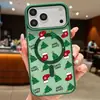 Funda Magnética para Teléfono Navideña Verde 18 Funda para Teléfono MagSafe Bloqueo de Color Piel Magnética iPhone 18 PROMAX