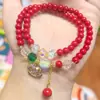 Venda Direta de Fábrica de Novas Pulseiras Vermelhas de Ano de Nascimento do Zodíaco, Suprimento para Transmissão ao Vivo, Pulseiras Vermelhas de Cristal de Camada Dupla para o Ano do Cavalo