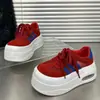 Versión Coreana 2025 de Dexun Air Cushion Pastel Súper Fácil Suela Gruesa Aumento de Altura Zapatillas Casuales Malla Transparente Zapatos Casuales para Mujer