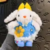 Novo Vestido de Pelúcia de Princesa Chaveiro de Coelho de Orelhas Longas Fofo Desenho Animado Fantasia de Coelho Boneca Pingente de Bolsa para Menina
