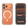 Funda magnética transparente para teléfono Apple 17Promax iPhone16 Transparente Tup+PC Funda protectora dos en uno