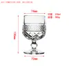 Copa de brandy francesa de patas cortas, vidrio engrosado, copa de whisky, copa de vino extranjera, a cuadros tallados, estrella, diamante, copa de vino tinto