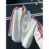 Sudadera con capucha de bloques de color a rayas para hombre 2026 Primavera Otoño Invierno Marca Americana de Moda Holgada Deportiva Casual Sudadera con Capucha Chaqueta