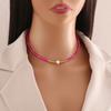 [Bingmeng] Collar de cuentas de arroz de diseño original cadena para la clavícula de perlas naturales collar bohemio N046