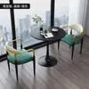 Mesa de negociación y silla de oficina moderna y sencilla con tablero de roca, para recepción de ocio, reuniones de negocios, mesa redonda de negociación, mesa y silla de ocio para balcón