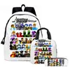Juego Transfronterizo Nuevo 3D Forsaken Gubby Set de Tres Piezas de Mochila Escolar Impresa, Estuche y Bolso de Hombro