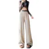 Pantalones casuales de punto ancho de pierna recta para mujer, estilo adelgazante de cintura alta, suaves y con caída, nuevos para otoño e invierno 2026