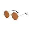 Gafas de Sol de Moda de Marco Metálico de Montura Completa Gafas Hippies para Adultos Niños Gafas Redondas Retro de Color