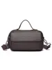 Bolsa de Ombro Única Masculina Grande Capacidade PU Portátil Transversal Repelente à Água Funcional Bolsa Masculina Business Casual Bolsa Masculina