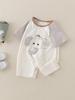 Ropa de Algodón Puro Clase Bebé Verano Nuevo Bebé Niño Dibujos Animados Monos Exteriores Mameluco para Niños Ropa Pedo de Bolsa Verano