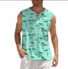 2023 Amazon wish estación independiente número de ventas para hombre nuevo chaleco casual sin mangas estampado camisa para hombre