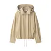 ZA comercio exterior transfronterizo artículo popular de ropa para mujer 2026 otoño nuevo moda europea y americana color liso chaqueta cárdigan con capucha desmontable
