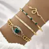 Conjunto de Pulseiras Europeu e Americano Transfronteiriço de Liga Amor Nó Criativo Borboleta Formato de Cobra Geométrico Cruz Pulseira Pulseira Joias