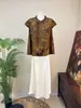 Zhi LiBlusa Suelta de Encaje Retro Estilo Chino Nuevo 2026 Nuevo Verano Cuello Alto Moda Estilo Nacional para Mujer
