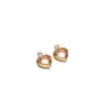 Colgante de Cristal Dorado en Forma de Corazón de Acero Inoxidable Europeo y Americano Colgante de Amor Versátil Accesorios para Joyería DIY Accesorios para Collares