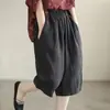 Algodão Novo Estilo Algodão Linho Calças Casuais Femininas 2027 Primavera Outono Tamanho Grande Calças Harem Largas Cintura Alta Capris Emagrecedores