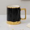 Taza de Cerámica Dorada Nórdica Simple de Lujo Ligero Oficina Hogar Té Perfumado Leche Café Taza de Agua Taza de Regalo