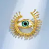 Broche Ojo Azul Pavo de Nieve Dili Ojo del Diablo Corsage Cruzado Reto Europeo y Americano Pin
