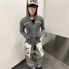 26AW*Tótem Único Nota Musical Gótica*Estilo Asiático Leve Listrado com Zíper Slim Fit Jaqueta Cardigã com Capuz para Homens e Mulheres