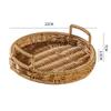 Cesta de pan creativa de escritorio de ratán, redonda, para el hogar, plato de fruta, plato de refrigerio de la tarde, plato de desayuno, cesta de almacenamiento, bocadillos, sala de estar