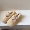Zapatos de Invierno para Niños Estilo Coreano Zapatos Peludos para Niños Pequeños Zapatos de Algodón para Niñas con Forro Polar Adicional Mocasines de Bebé para Exteriores Zapatos Calientes