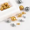 Acero Inoxidable Simple Brillante Martillado Bola de Oro Colgante Bola Redonda Bola Colgante Círculo Simple y Doble DIY Collar Pulsera Accesorios de Joyería