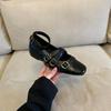 Zapatos Planos Rojos Retro de Punta Cuadrada con Plataforma Interna y Boca Baja para Mujer Verano 2025 Nuevo Estilo Combinando Falda Zapatos Mary Jane