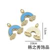Collar de Estrella Arcoíris Colgante Turquesa Lindo Chapado en Oro Microincrustado Circonita Accesorios para Manualidades Joyería al por Mayor
