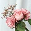 Lan Kwai Fong Dahlia Rose Bundle Flor Falsa Simulação de Casamento Decoração de Flores Noiva Buquê de Simulação Portátil