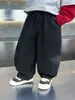 Jeans de Mezclilla para Niños de Primavera y Otoño, Estilo Coreano, Pantalones Curvos Elegantes de Corte Holgado para Niños, Pantalones de Color Sólido de Moda para Niños Pequeños, Comercio Exterior
