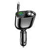 Cargador de Coche con Pantalla Digital y Cable Retráctil, Cargador Rápido para Coche PD, Carga Súper Rápida, Adaptador de Encendedor de Cigarrillos Cinco en Uno, Transfronterizo