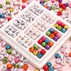 Cuentas acrílicas del alfabeto de 8 mm, cuentas redondas, cuentas sueltas, joyería hecha a mano para DIY, accesorios para collares, pulseras para niños, cuentas de educación temprana