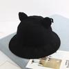 Sombrero de pescador para niños, estilo coreano, para hombres y mujeres, con orejas de gato de dibujos animados, informal, para primavera y verano, color sólido
