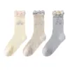 Calcetines para Niños de Verano, Calcetines con Encaje de Doble Puño con Letras de Princesa para Niñas, Malla Fina de Algodón, Calcetines de Media Caña para Estudiantes, Sin Costuras
