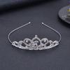 Diadema de Corona de Pedrería para Niñas Peineta Accesorios para el Cabello de Princesa para Bebé Festival Actuación Tocado Nupcial Cristal Chapado en Oro