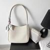 Bolsa de ombro única de couro de vaca de primeira camada feminina, grande capacidade, bolsa de compras simples, moda feminina, bolsa de viagem prática, couro macio