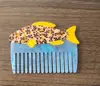 Novo Pente Flor Tulipa em Formato de Animal, Criativo e Divertido, Pente de Maquiagem de Acetato Vegetal de Alta Qualidade, Pente Portátil para Penteado