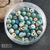 Contas Cerâmicas Redondas com Furo Grande 6mm Contas de Porcelana Soltas Vintage Material para Pulseira Acessórios de Pulseira Contas de Cerâmica Joias DIY Atacado