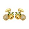 Pendientes de cereza con lazo de circonita compacta de estilo japonés y coreano, exquisitos, de plata S925 para mujer, elegantes, ligeros y de lujo.