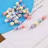 Crema Acrílico Color Mezclado Cuentas Mezcladas diy Hecho a Mano Casero Cuerda para el Cabello Agujero Recto Material para Joyería con Cuentas Accesorios