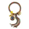 Pulsera Tejida a Mano de Hilo de Algodón de Tíbet Trenzada Wuye Manjushri Zorro Hada Thangka Pulsera de Reencarnación Pulsera Tejida a Mano Estilo Tíbet