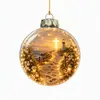 Adorno Colgante de Bola de Navidad Transparente Luminoso Bola de Cristal 3D Decoración Colgante para Ventana de Navidad Árbol de Navidad